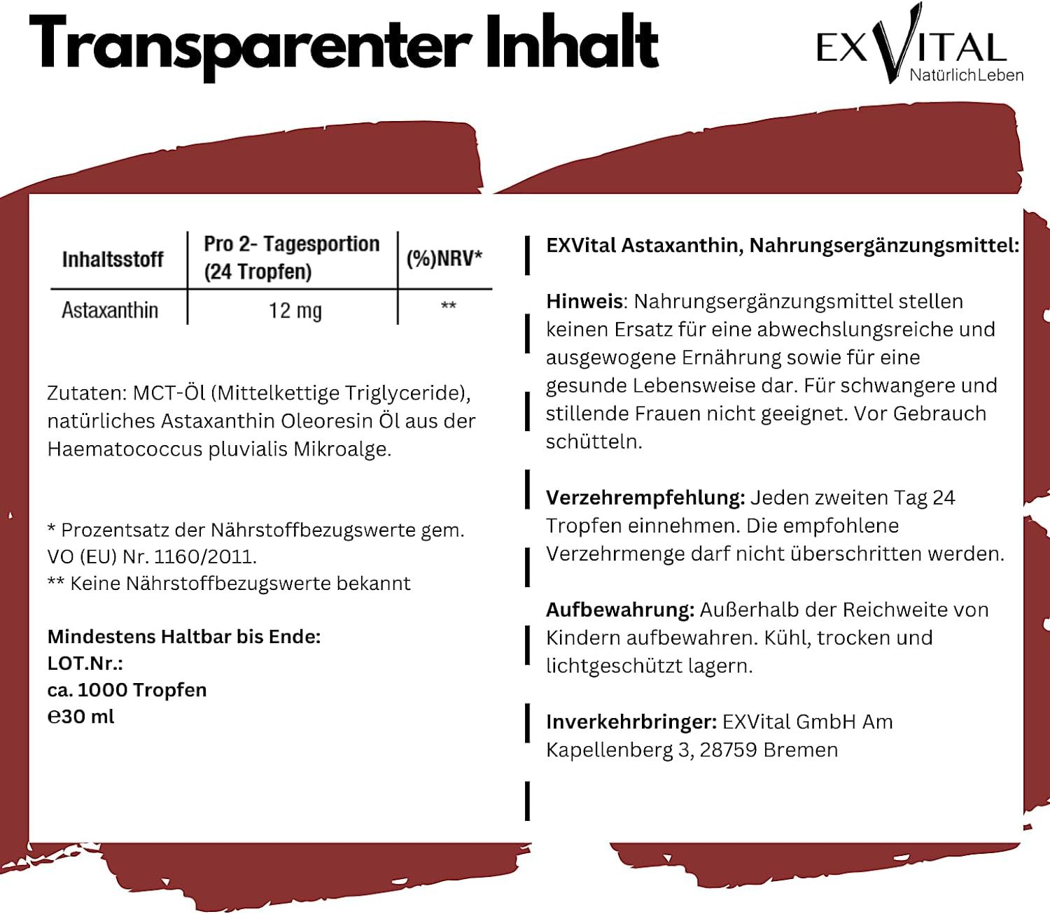 EXVital® Astaxanthin Tropfen, hochdosiert
