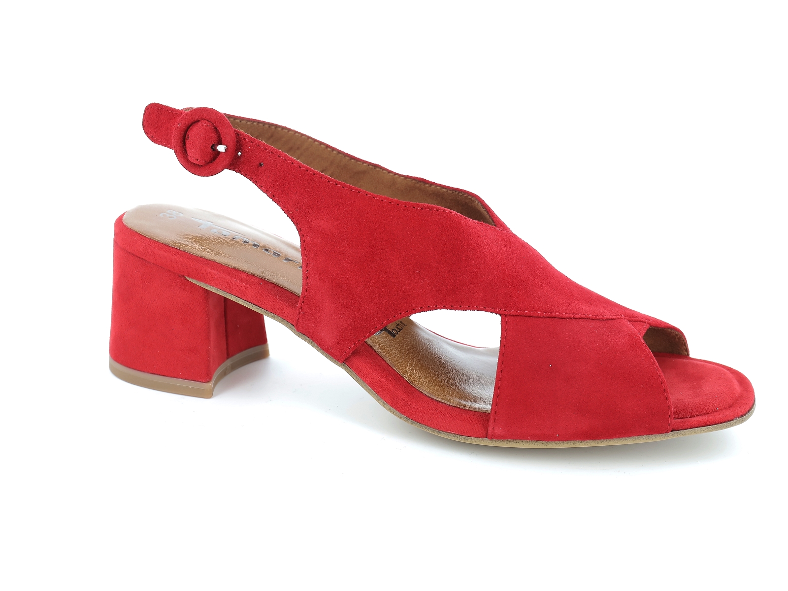 Tamaris-28357 Cuir Velours Rouge