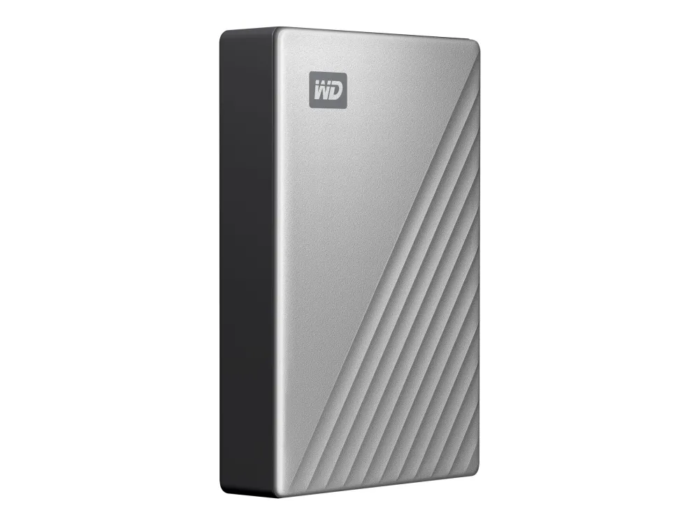 WD My Passport Ultra for Mac WDBPMV0040BSL - Harddisk - krypteret - 4 TB - ekstern (bærbar) - USB 3.0 (USB-C stikforbindelse) - 256-bit AES - sølv