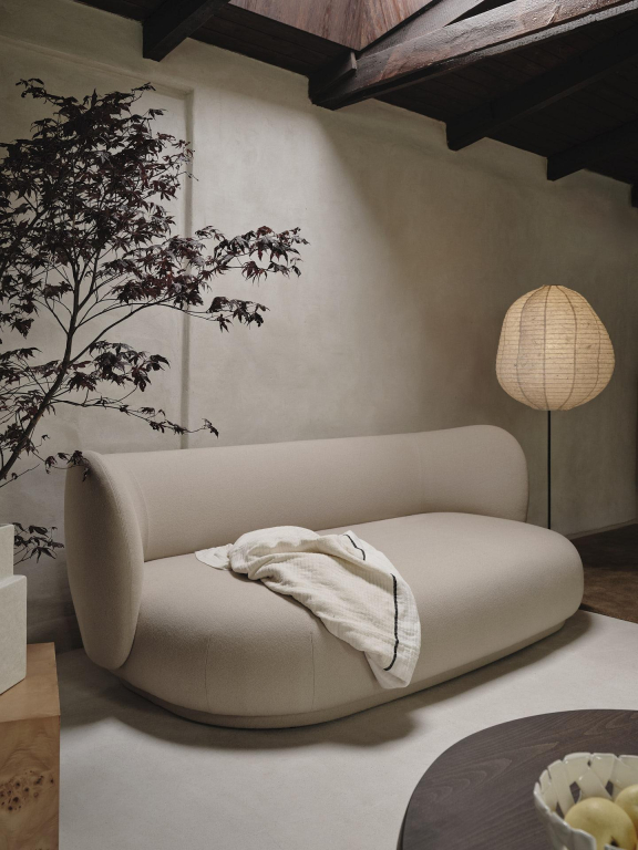 Ferm Living Kurbis vloerlamp Natural/Black