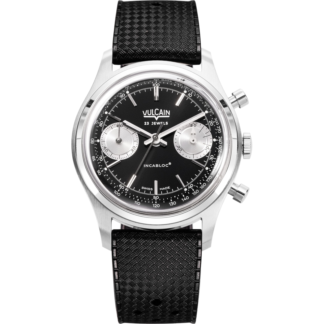 Vulcain Chronograph 70's Black & Silver
