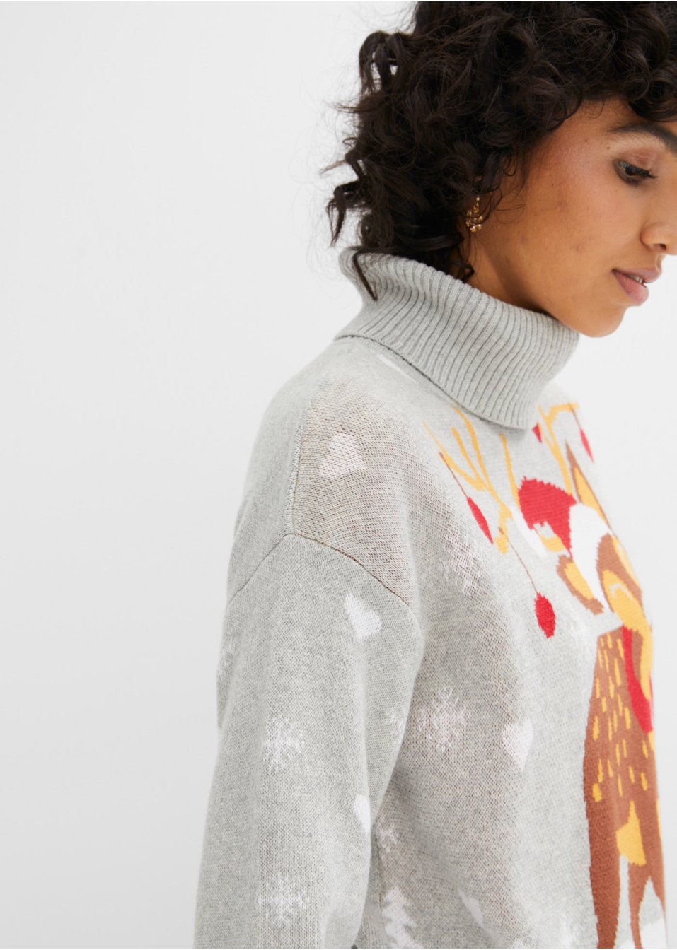 Pull de Noël en maille fine à col roulé