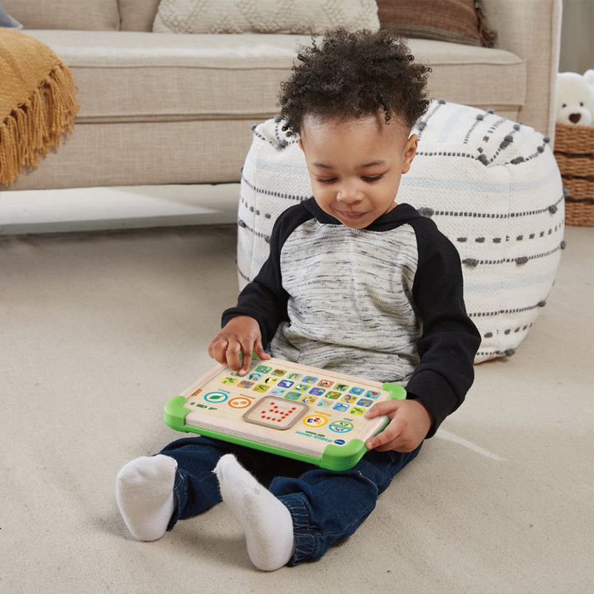 Tablette éducative en bois ABC Nature - Ecru
