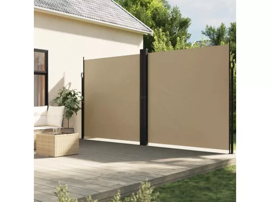 Auvent latéral rétractable beige 200x1000 cm