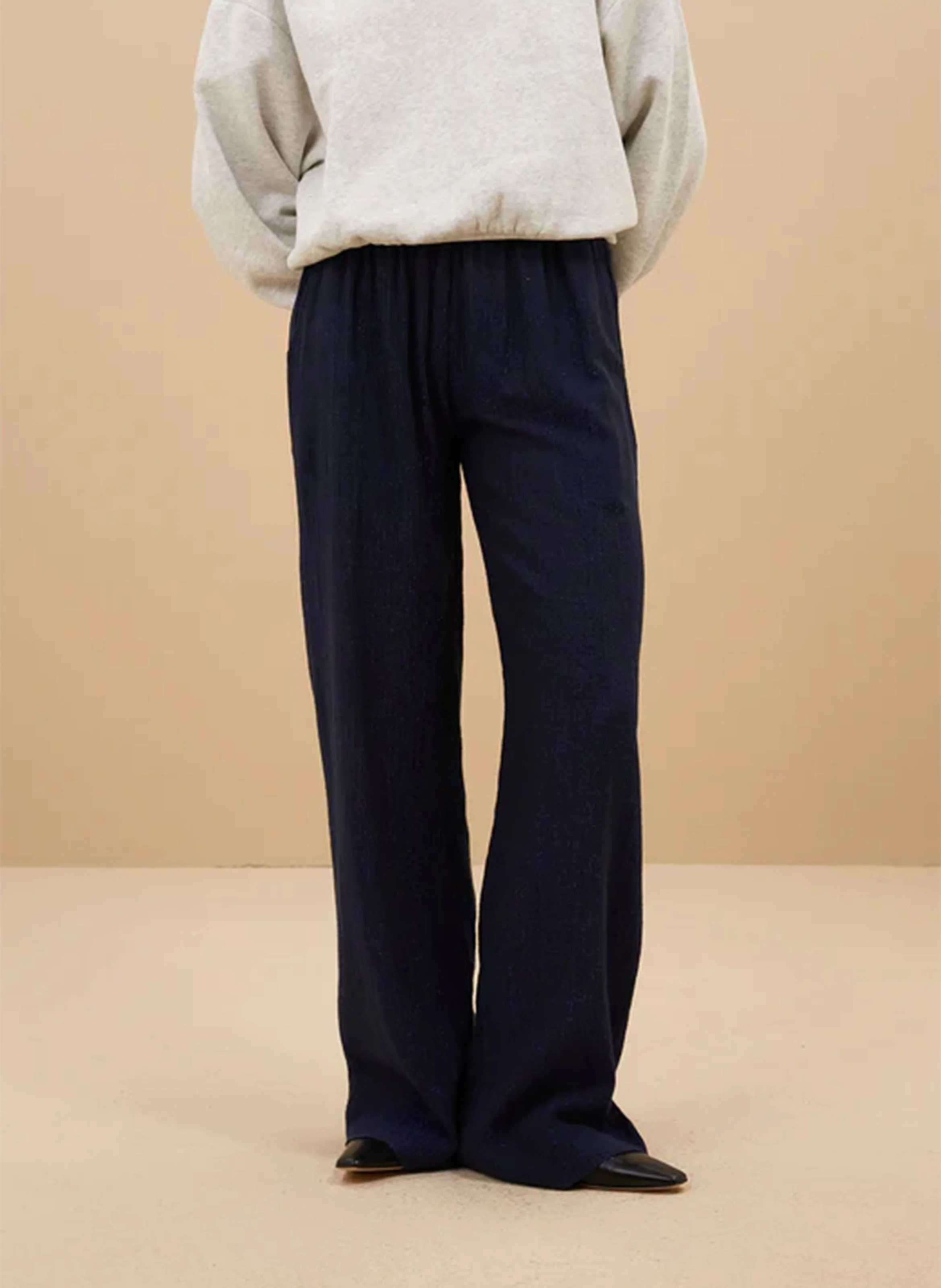 AMIE - Pantalon large fluide | Bleu