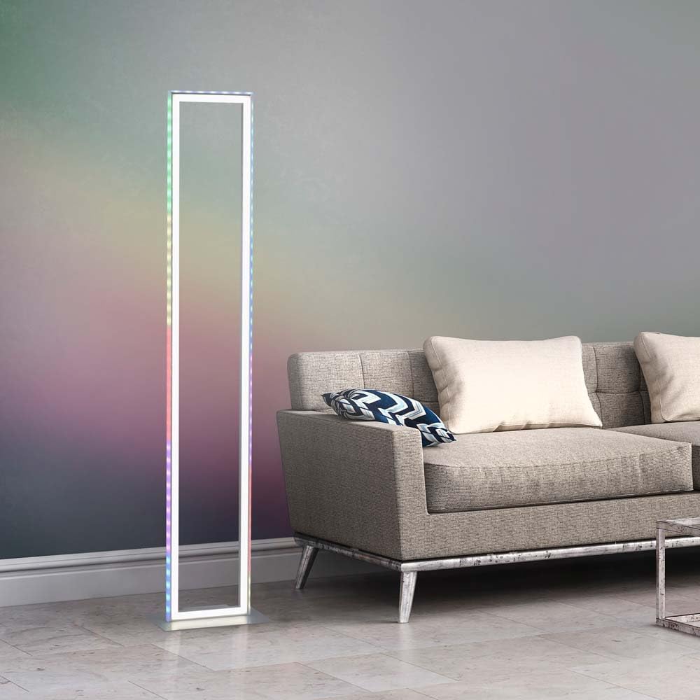 Just Light Stehlampe Stehleuchte Wohnzimmerlampe dimmbar Fernbedienung RGB LED H 120 cm