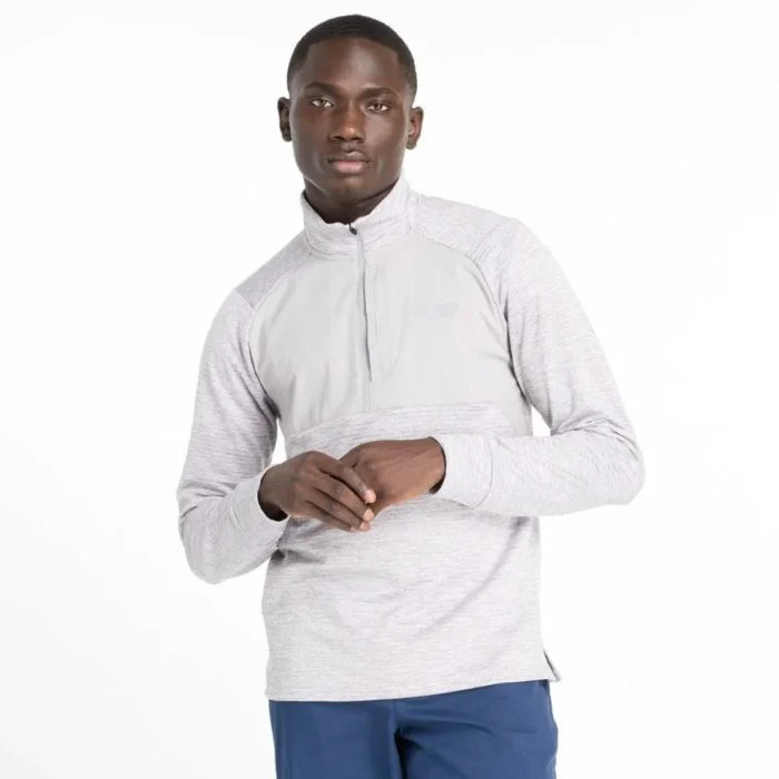 New Balance Herre Trøjer Athletics Heat Grid 1/2 Zip Grå