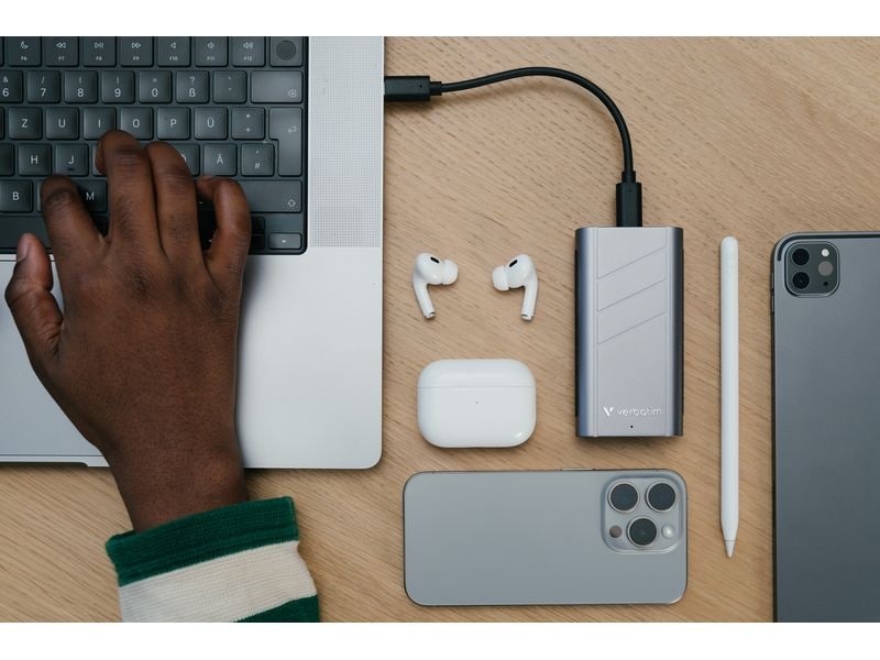 Verbatim Externe SSD TurboMetal 2000 GB Externe SSD mit USB4 und einer Speicherkapazität von 2 TB