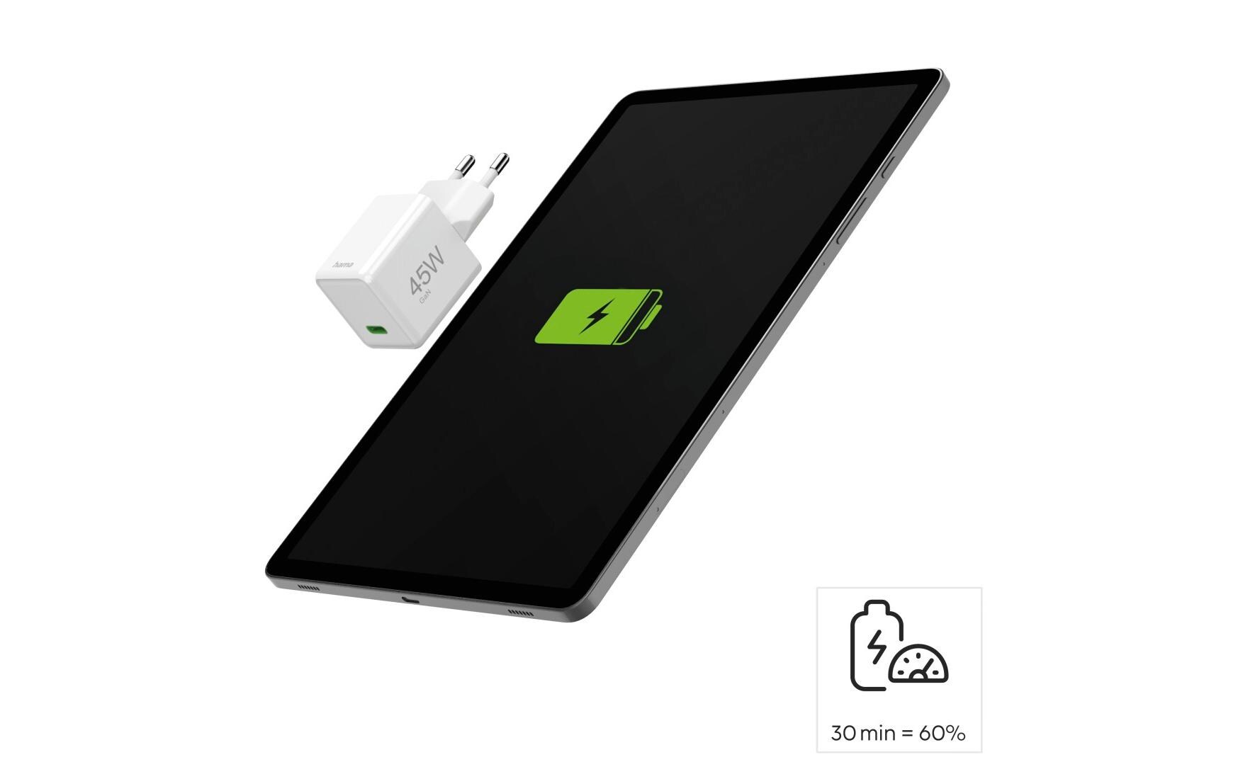 USB-Wandladegerät Gan charger USB-C 45 W WeissSuper-Mini-GaN-Ladegerät USB-C