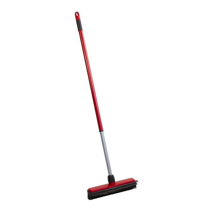 Rubberen bezem met wisser lip 30 cm en telescoopsteel 84-135cm (583010)