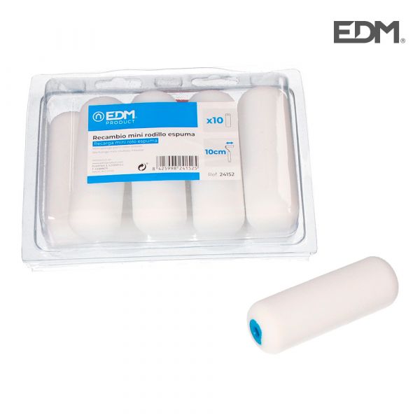 EDM Substituição Mini Rolo Esponja 110mm 10pzs - EDM24152