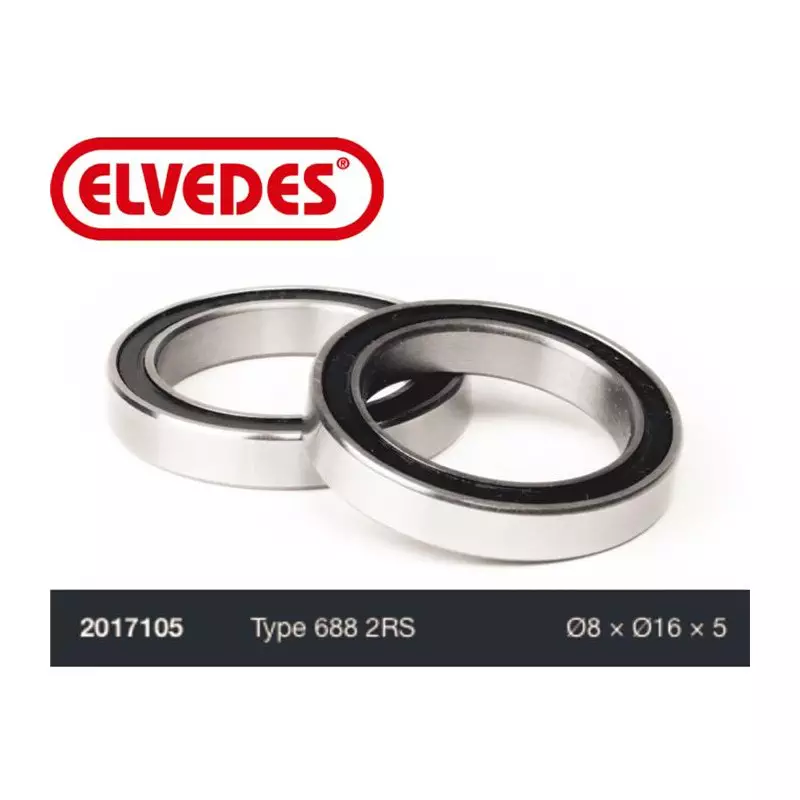 ELVEDES Roulement Type 688 2RS diamètre 8 x diamètre 16 x 5