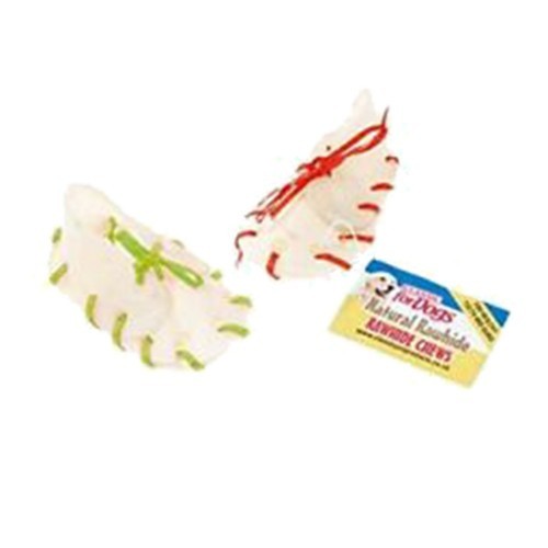 Pacote com 50 sapatos de couro cru para cães, sabor natural.