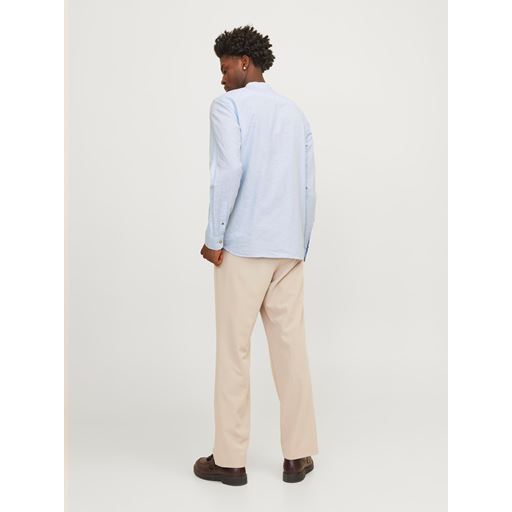 Jack&Jones Summer Band Linen Blend Skjorte, Cashmere Blue/White, M