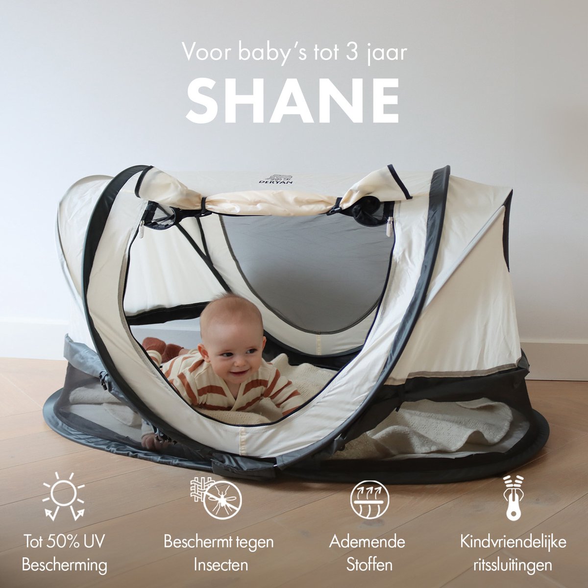 Deryan Shane Luxe 2024 campingbedje - Cream