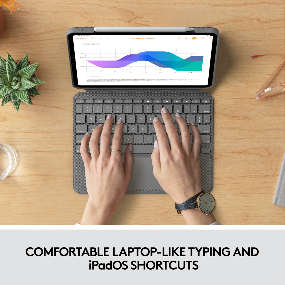 Logitech - Combo Touch Keyboard - Til iPad Pro ( Nordic Layout )