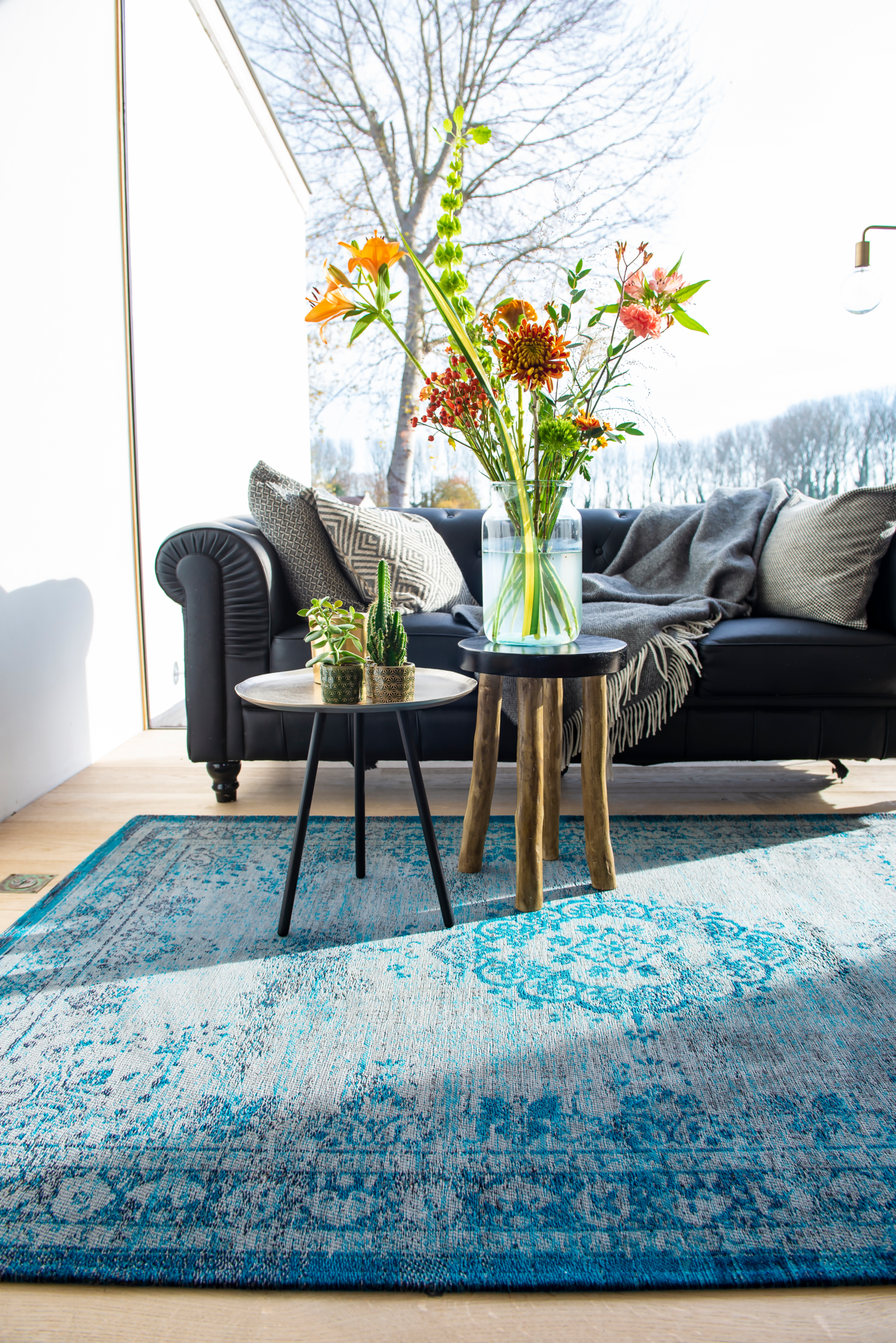 Ecorugs vloerkleed Medallion turquoise 170x240 cm