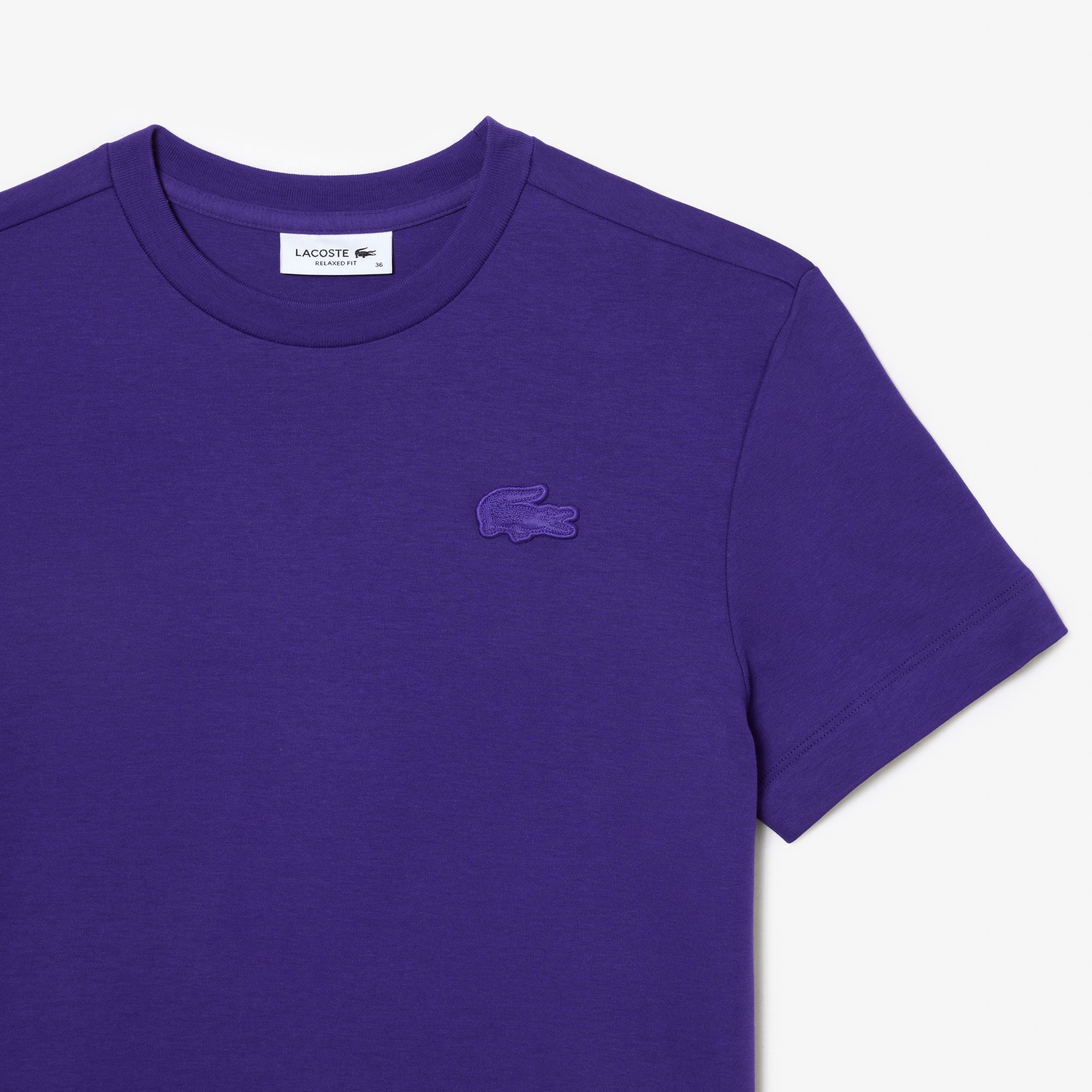 T-shirt avec crocodile en relief sur la poitrine T-Shirts - Violet - Lacoste - Femme