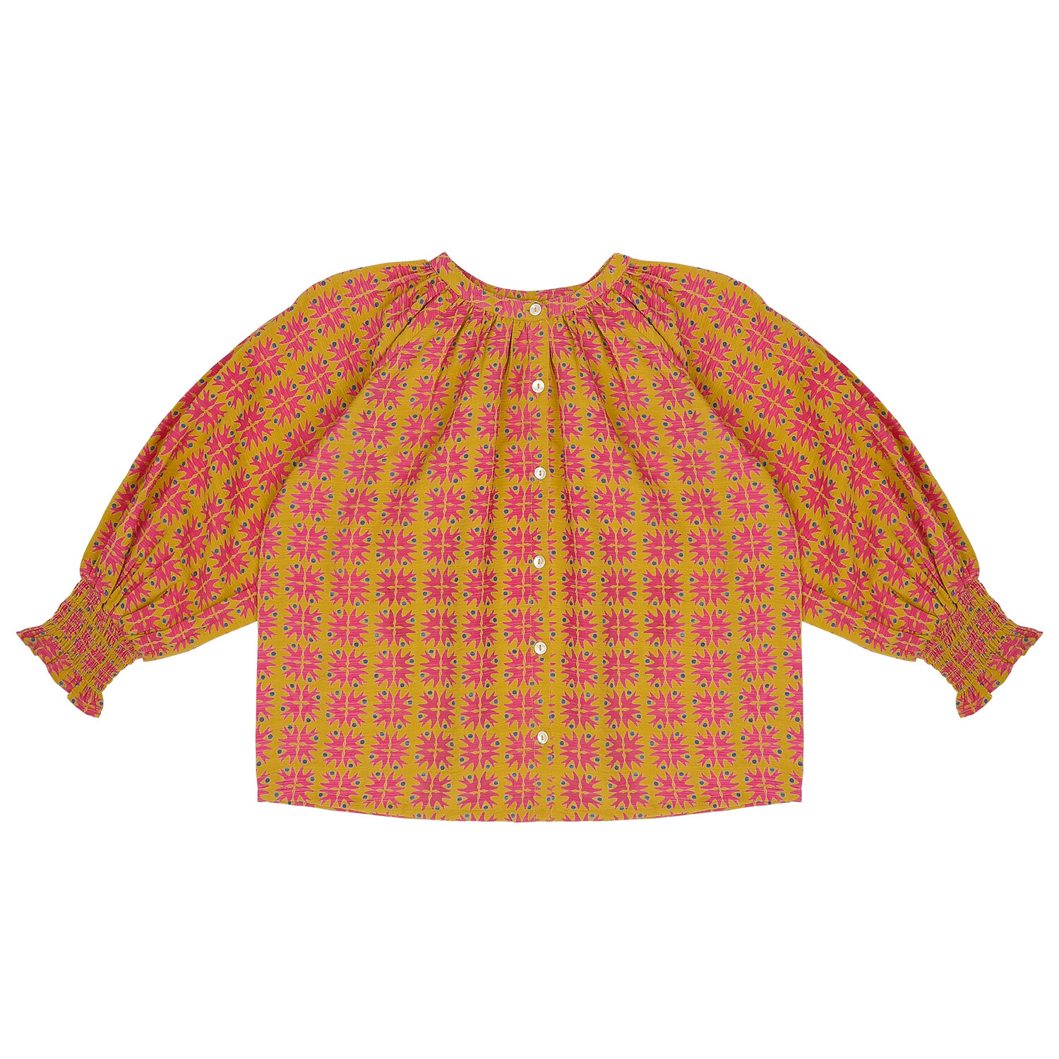 Jenest | Cato Blouse | Aop Gold Fuchsia