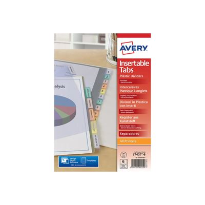 Avery - Intercalaire personnalisable 6 positions - A4 Maxi - polypropylène