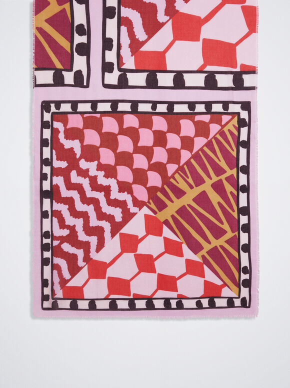 Pañuelo Estampado Algodón Orgânico - Rosa