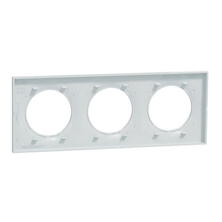 Plaque de finition 3 postes Odace Styl recyclé Schneider Electric blanc