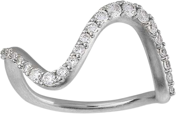 ByBiehl Wave sparkle ring large - silver Silver