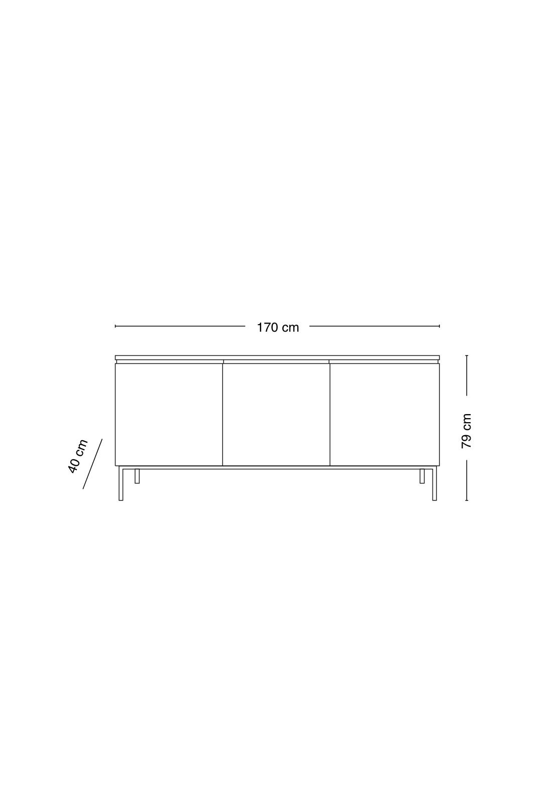 Skjenk natur - 170x40x79 cm