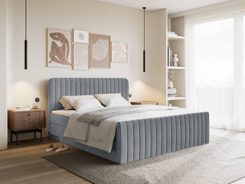 NADUVI Collection Boxspring Adrien velvet met opbergvak 180x200