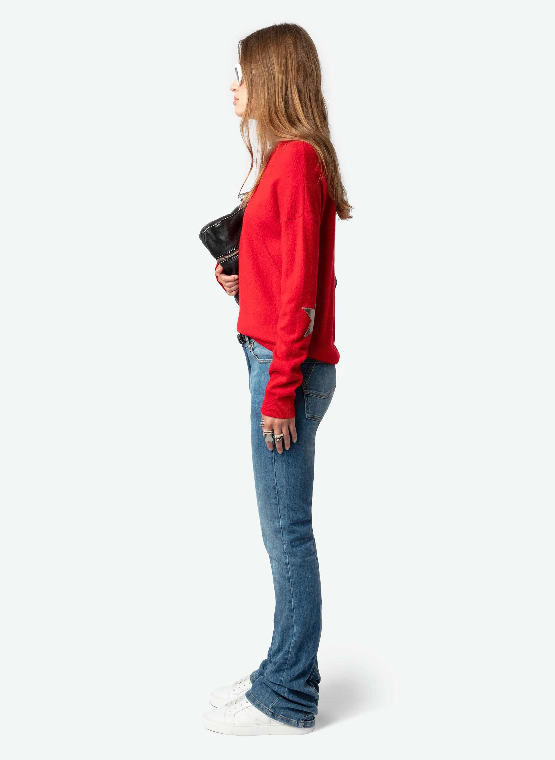 CICI - Pull col rond en cachemire | Rouge