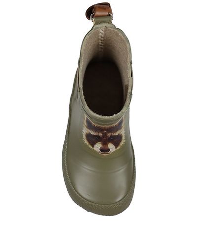 Bisgaard Gummistiefel - Kurz - Grün m. Waschbär