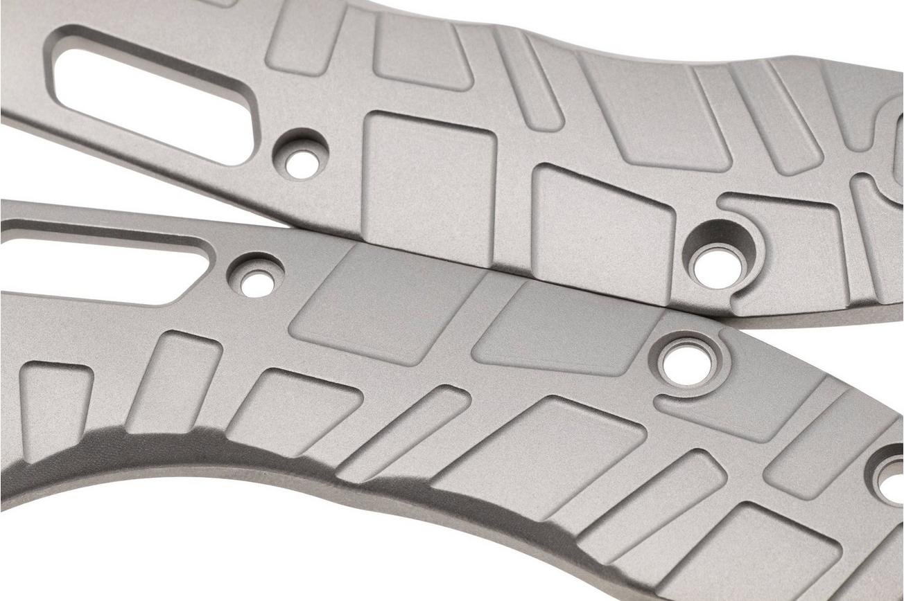 Lex Custom Microtech Stitch Scales V2 MS2GBB, Glass Bead Blasted Titanium, handgreepschalen