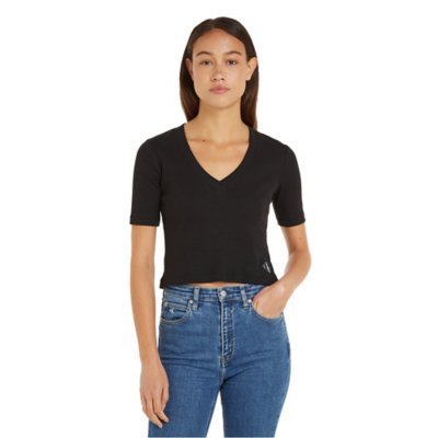 Tee-shirt à manches courtes femme Woven Label CALVIN KLEIN