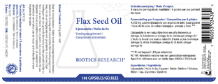 Biotics Flax Seed Oil Softgels 100CP