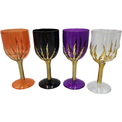 Halloween vinglas H: 17,5 cm - flere varianter - assorteret