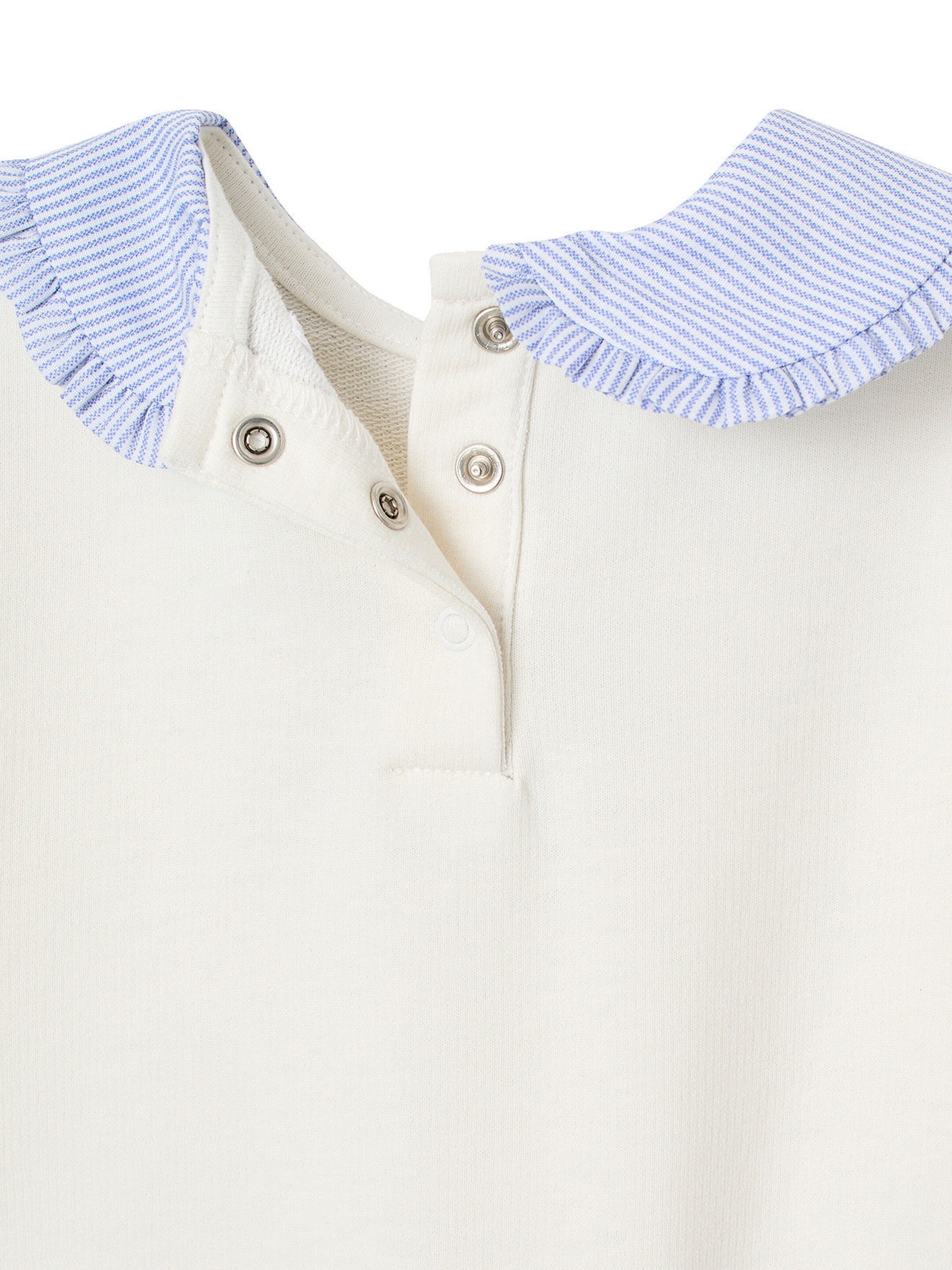 Vertbaudet Baby Sweatshirt mit Bubikragen und Recycling-Polyester wollweiß