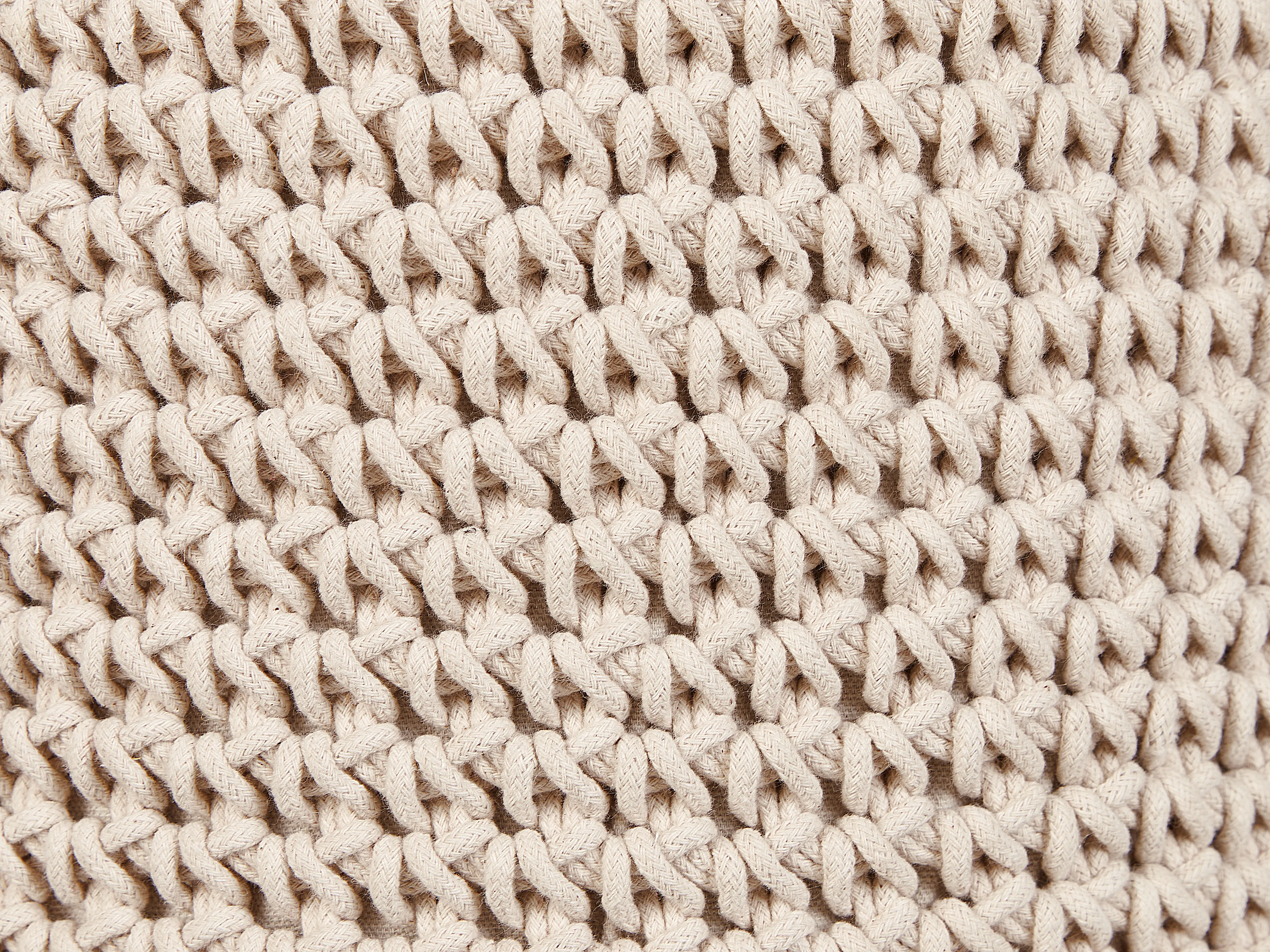 Hocker Macramé MARDAN Katoen Beige
