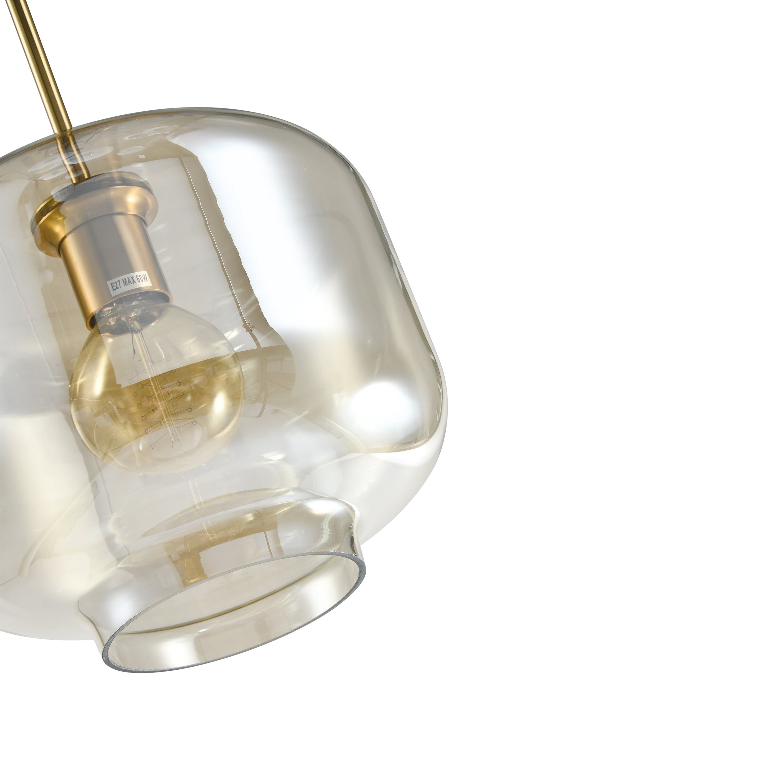 QUVIO Hanglamp met glazen kap - Metaal â Glas - Amber