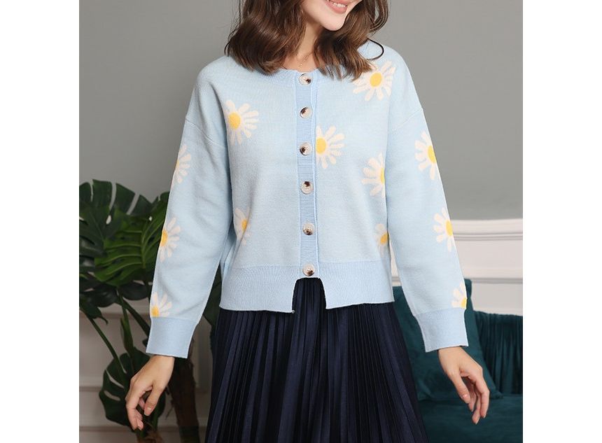 Bolgivy - Gebloemd vest met ronde hals