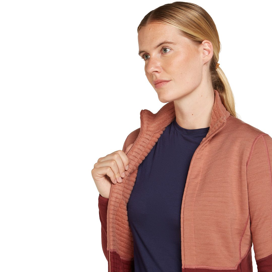 Icebreaker Merino 400 Realfleece™ Descender Fleecejacke Damen cedar wood