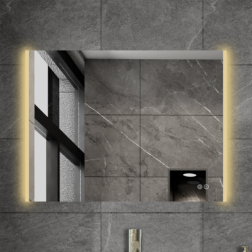 Atlantic badkamerspiegel Taylan met verlichting rechthoek 60 x 80 cm chroom
