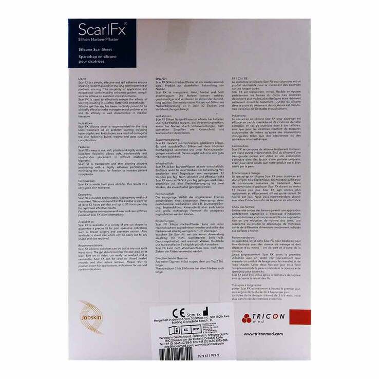 Scar FX Silikon Narben Pflaster Mastopexie ohne Areola, 2 St