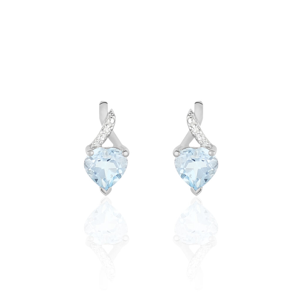 Boucles D'oreilles Or Blanc Clothilde Topazes Oxydes