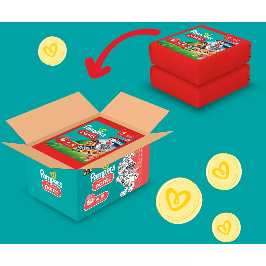 Pampers Baby-Dry Pants Paw Patrol, Gr. 4 Maxi, 9-15kg, Monatsbox (1 x 180 Windeln)