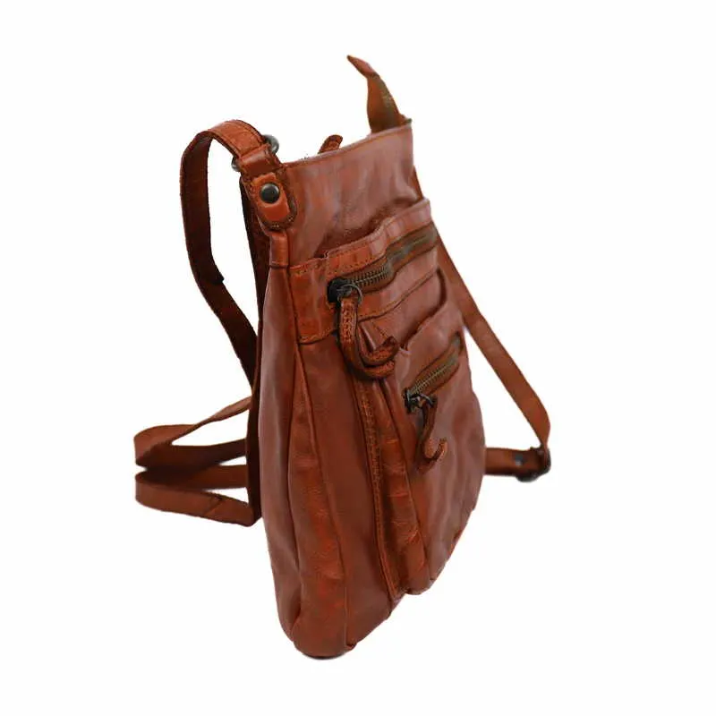 BEAR DESIGN Umhängetasche Cognac Leder