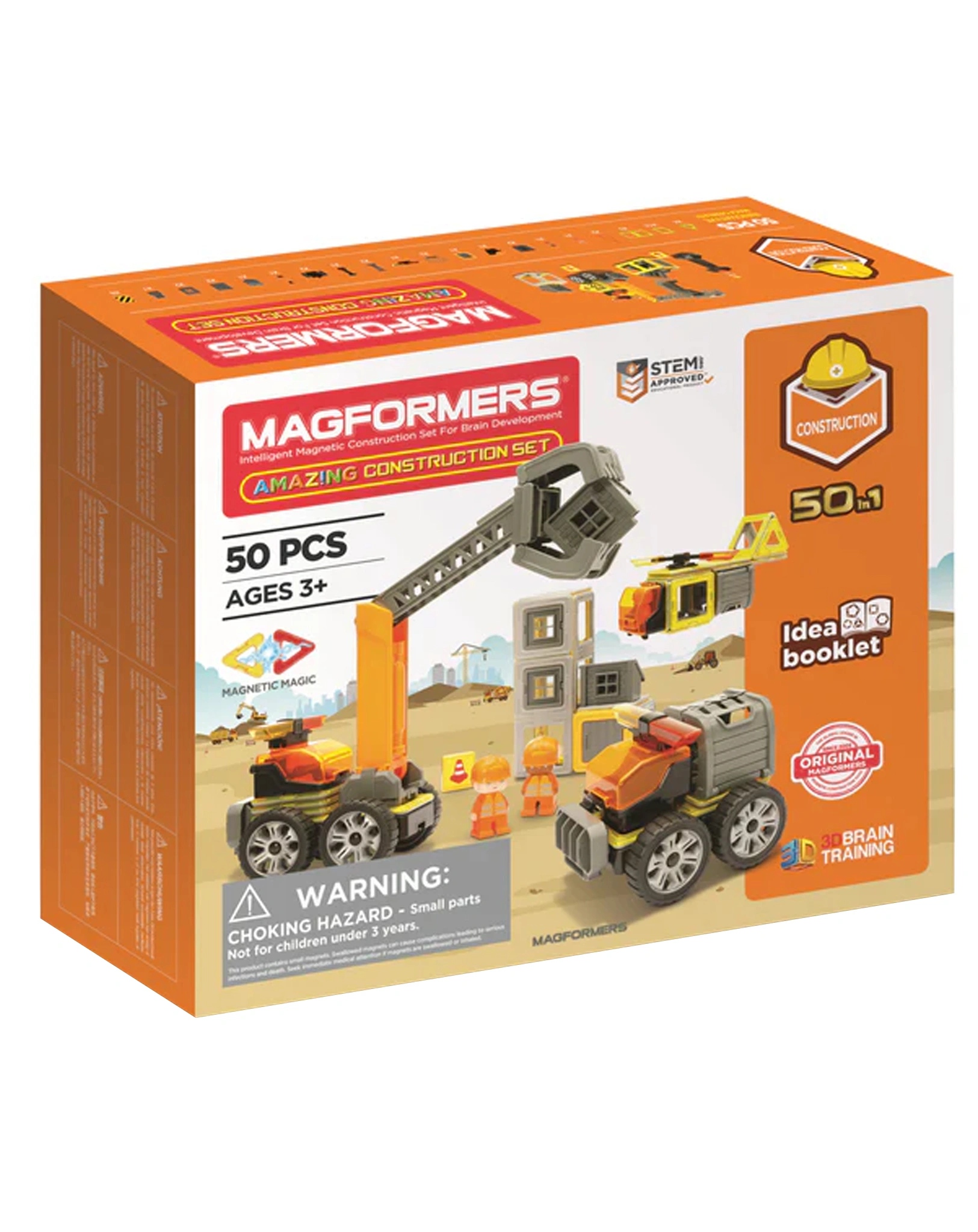 Magnet-Bausatz MAGFORMERS 278-57 AMAZING CONSTRUCTION SET 50-teilig in orange