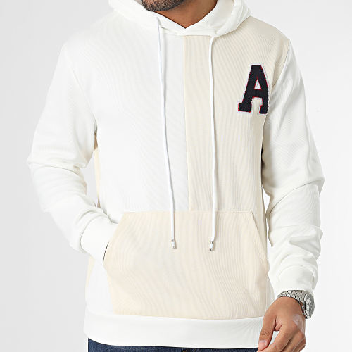 Sweat Capuche Blanc Beige