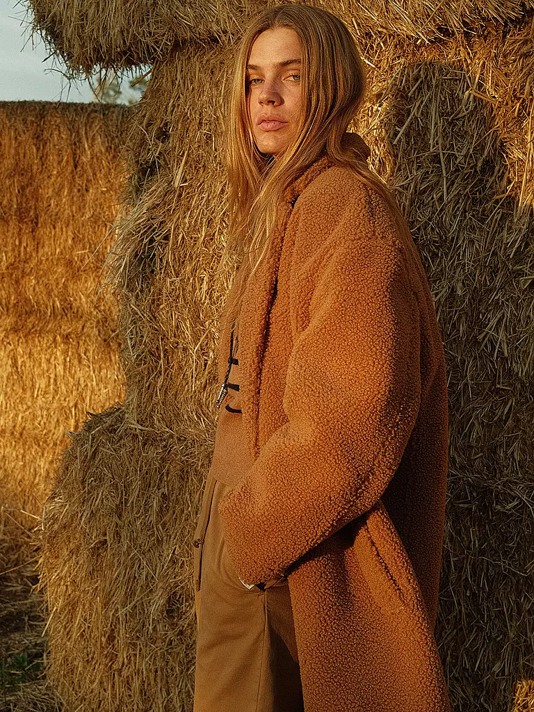 PENN&INK Mantel in Felloptik camel