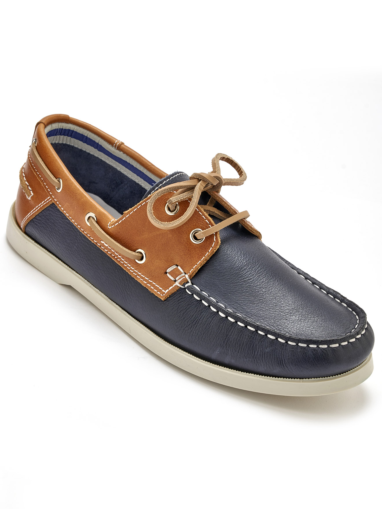 Derbies style bateau tout cuir