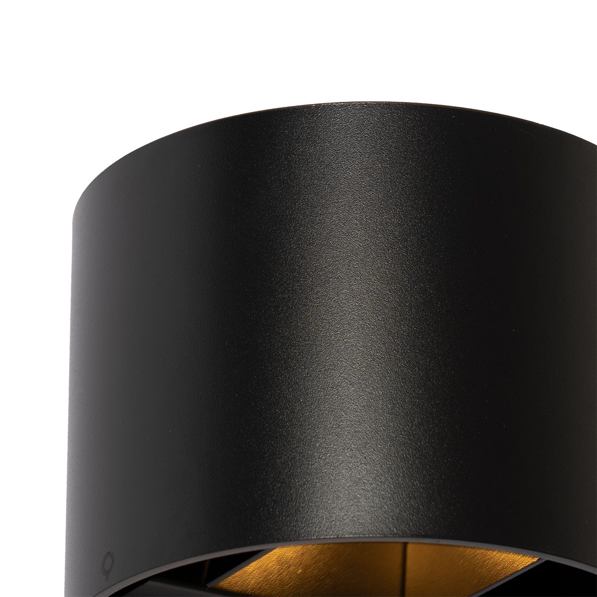 Moderne wandlamp zwart met lichteffect rond - Edwin